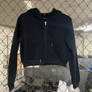 Shein black cropped hoodie